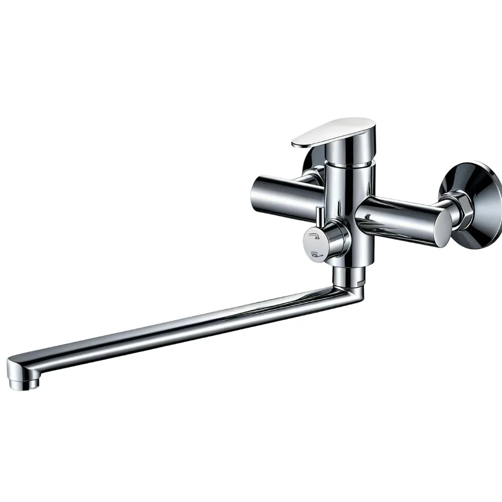Baterie pentru cadă, pipa lunga, Aquafix - 120, cromată, INOX