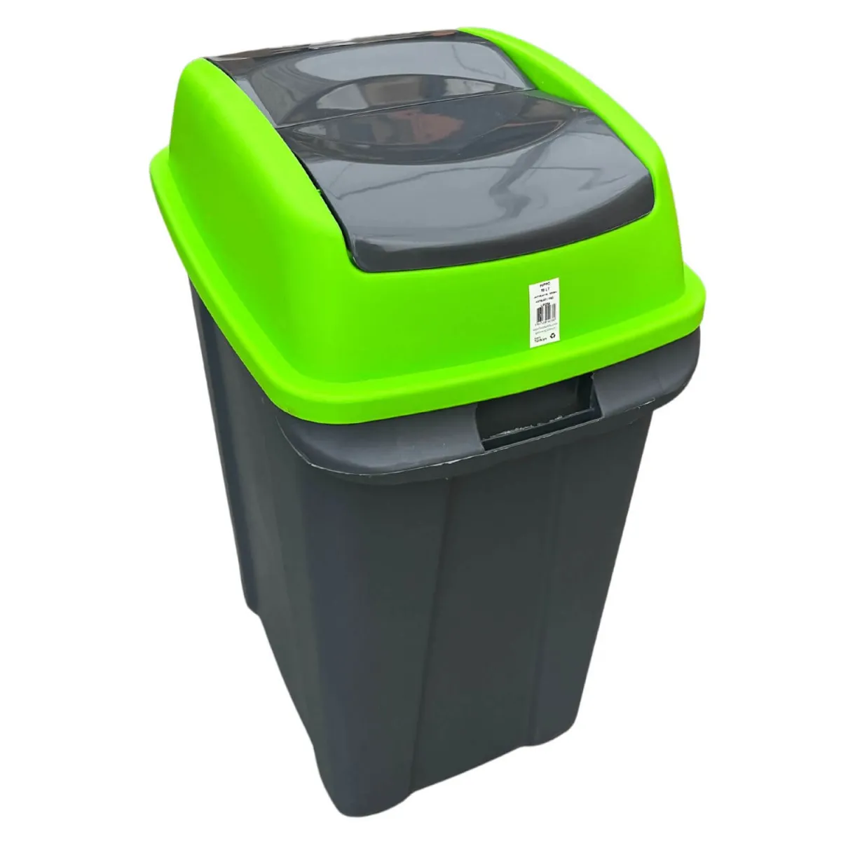 Coș gunoi fără roți, HIPPO, 50 L, Antracit/Verde