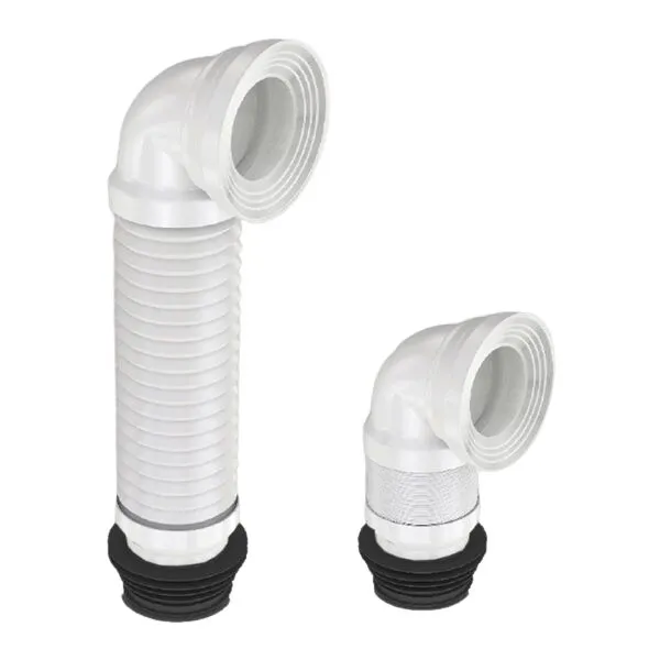 Conector extensibil pentru vas WC, cu cot 90°, 500 mm
