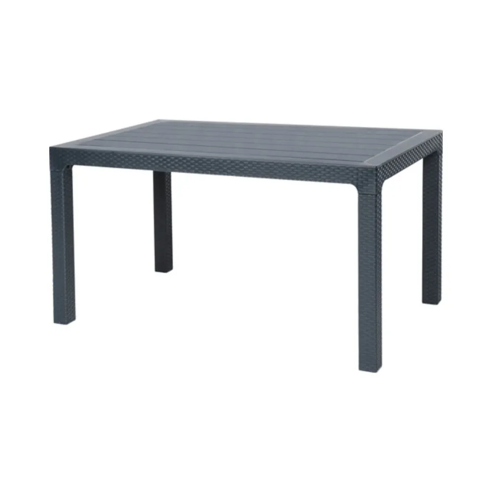 MASĂ RATTAN 120X70, FĂRĂ STICLĂ, ANTRACIT