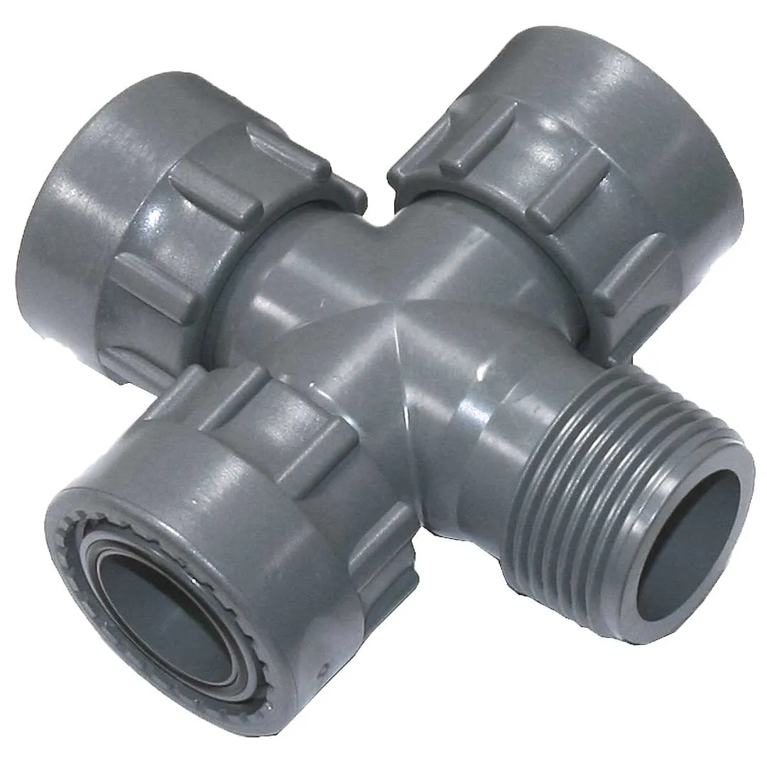 Cruce irigatie PVC FxFxFxM - 1"