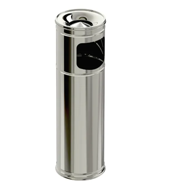 Coș de gunoi + scrumieră din INOX - 28 x 60