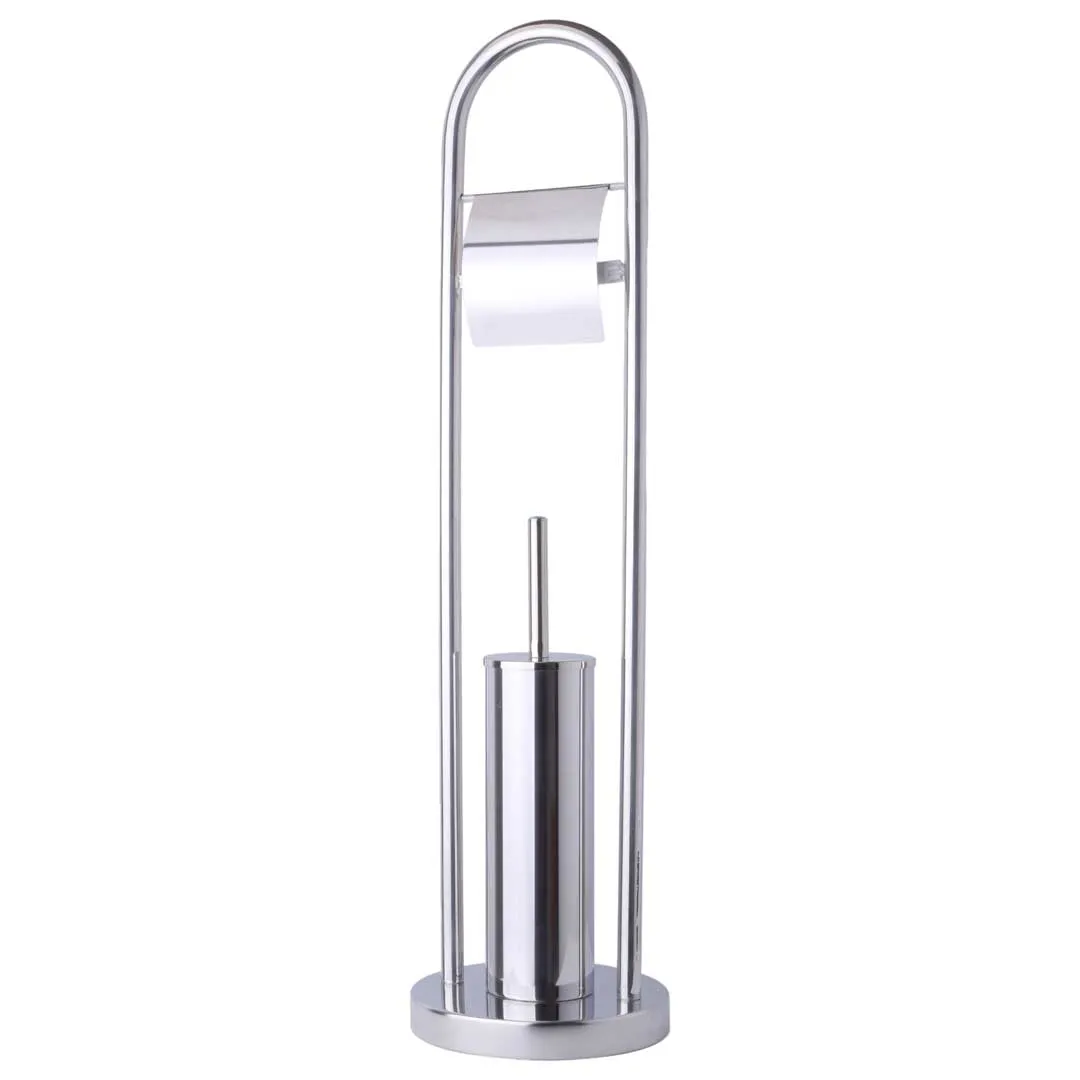 KIT: perie WC cu suport INOX + suport hârtie igienică