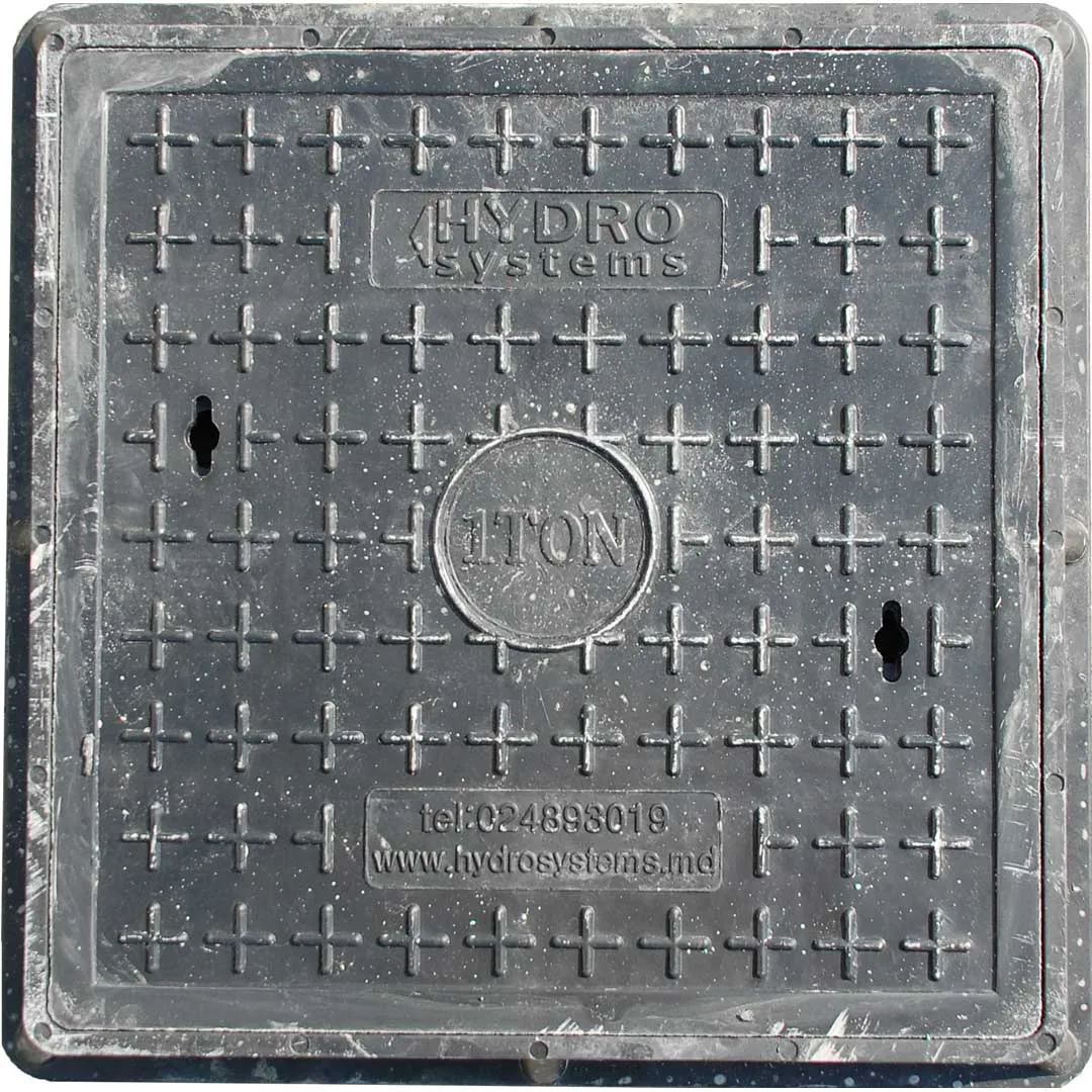 Capac canalizare plastic patrat, 700x700, 1t - GRI - 700x700