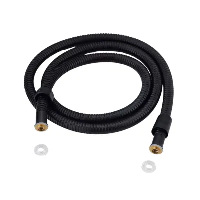Furtun din INOX pentru duș, 150cm, negru