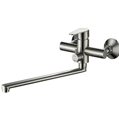 Baterie pentru cadă, pipa lunga, Aquafix - 120, satin, INOX
