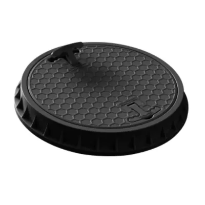 Capac canalizare rotund din PP cu mâner negru DN500