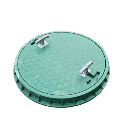Capac canalizare rotund din PP cu mâner verde DN500