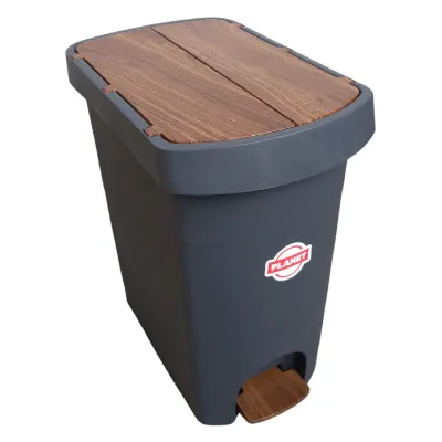 Coș gunoi cu pedală PELICAN, 20 L, Antracit/Lemn