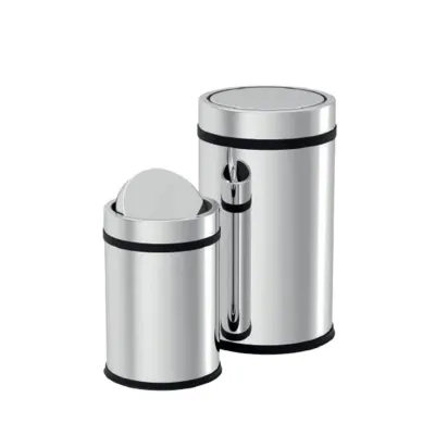 Coș de gunoi din INOX cu capac - PRACTIC - 11 L