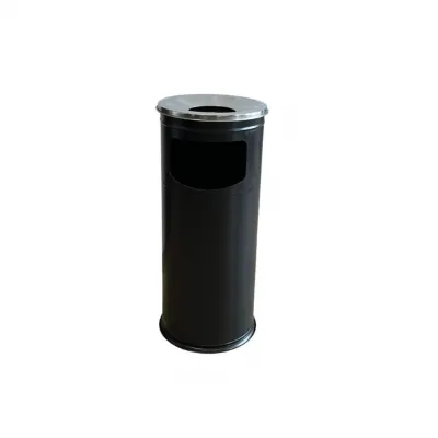 Cos de gunoi cu scrumiera Tip 2, 19x60 cm, negru