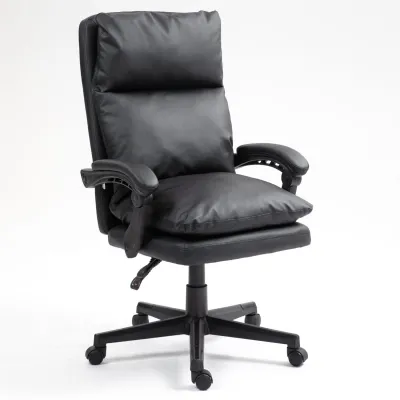 Fotoliu piele eco PRESTIGE, negru