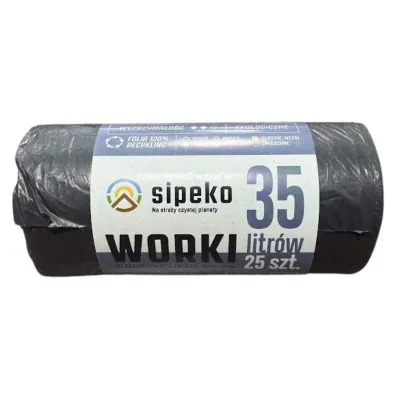 Saci gunoi, 35l, 25buc, Eco Strong, negru