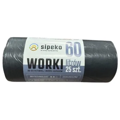 Saci gunoi, 60l, 25buc, Eco Strong, negru