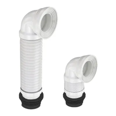 Conector extensibil pentru vas WC, cu cot 90°, 500 mm