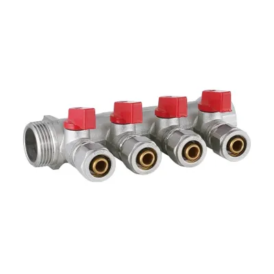 Colector distribuție cu robinet și gerpex 2 căi - 3/4"