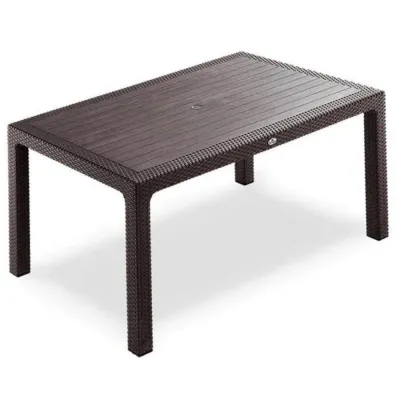MASĂ RATTAN 150X90, FĂRĂ STICLĂ, MARO