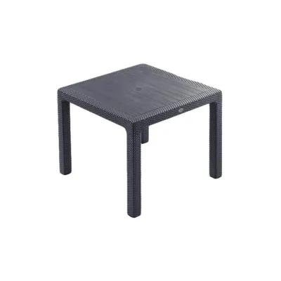 MASĂ RATTAN 90X90, FĂRĂ STICLĂ, ANTRACIT