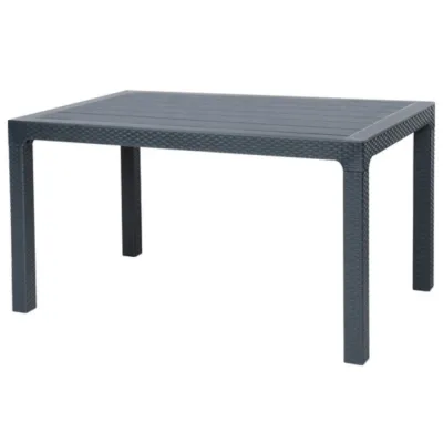 MASĂ RATTAN 150X90, FĂRĂ STICLĂ, ANTRACIT