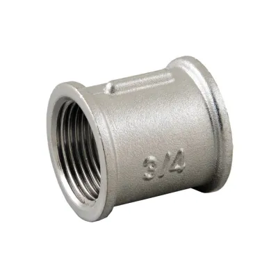 Mufă egală, alamă nichelată FF - 1"
