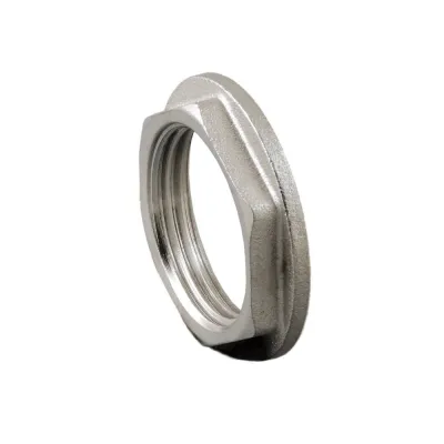 Piuliță alamă nichelată cu flanșă - 1/2"x8