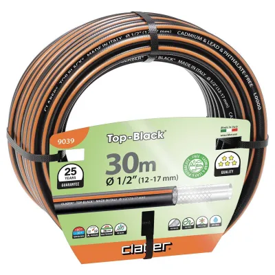 Furtun pentru gradină "TOP BLACK", Claber - 1/2"