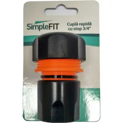 Cuplă rapidă din plastic cu stop, SimpleFit (pe carton) - 3/4"
