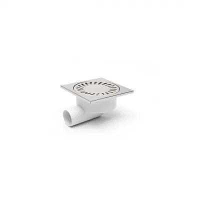 Sifon de pardoseală cu grila din INOX, ieșire orizontală CEHIA - 150 mm
