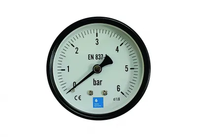 Manometru 0-6 bar, cu conectare în spate (AXIAL), 50 mm - 1/4"