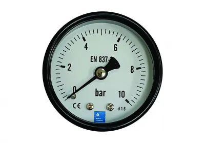 Manometru 0-10 bar, cu conectare în spate (AXIAL), 100 mm - 1/2"