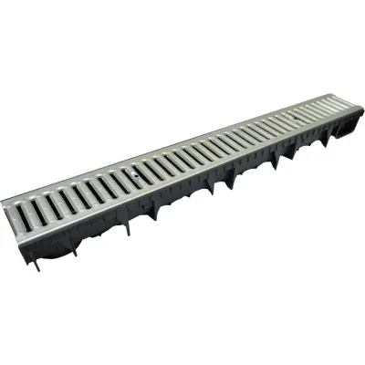 Rigolă drenaj ECO NOR cu grilă din oțel galvanizat - 130x85x1000
