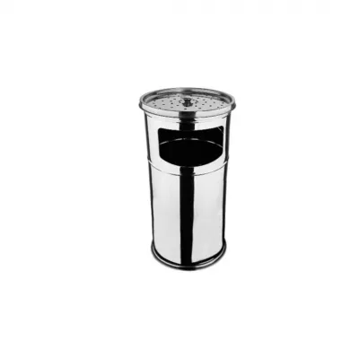 Coș de gunoi + scrumieră din INOX 26 x 60