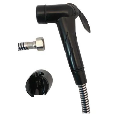 Duș igienic cu furtun și suport EVOLUTION negru - 1200 mm