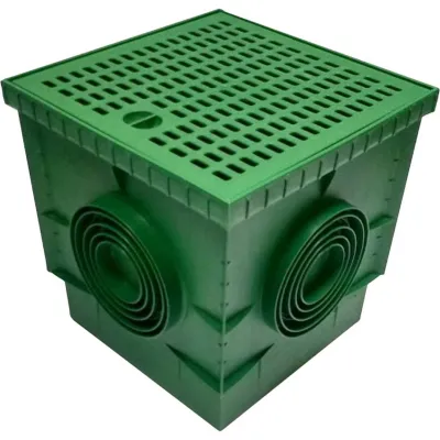Colector pluvial cu grătar TOP - VERDE - 200x200