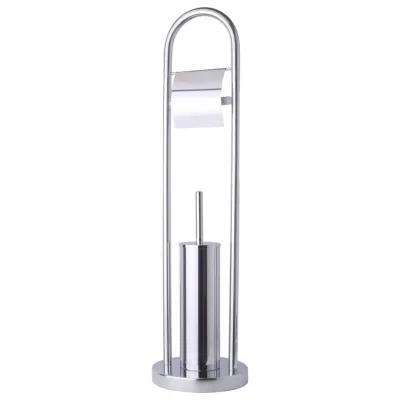 KIT: perie WC cu suport INOX + suport hârtie igienică