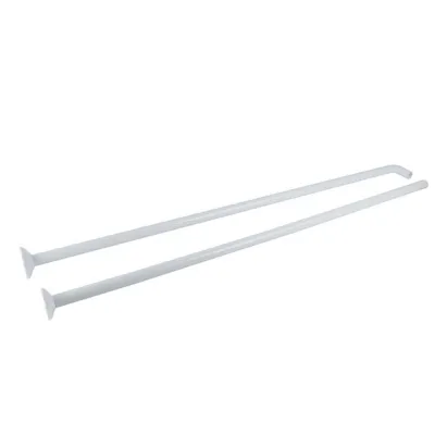 Bară de colț din inox pentru perdea duș 80x80 cm, albă