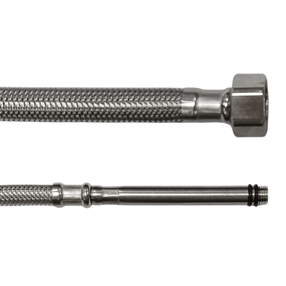 Furtun inox baterie 60cm, M10x1/2" F, extra lung 8cm