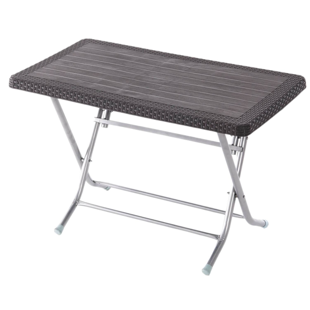 MASĂ PLIABILĂ DIN PLASTIC CU PICIOARE DIN METAL, 64X113X75, MARO