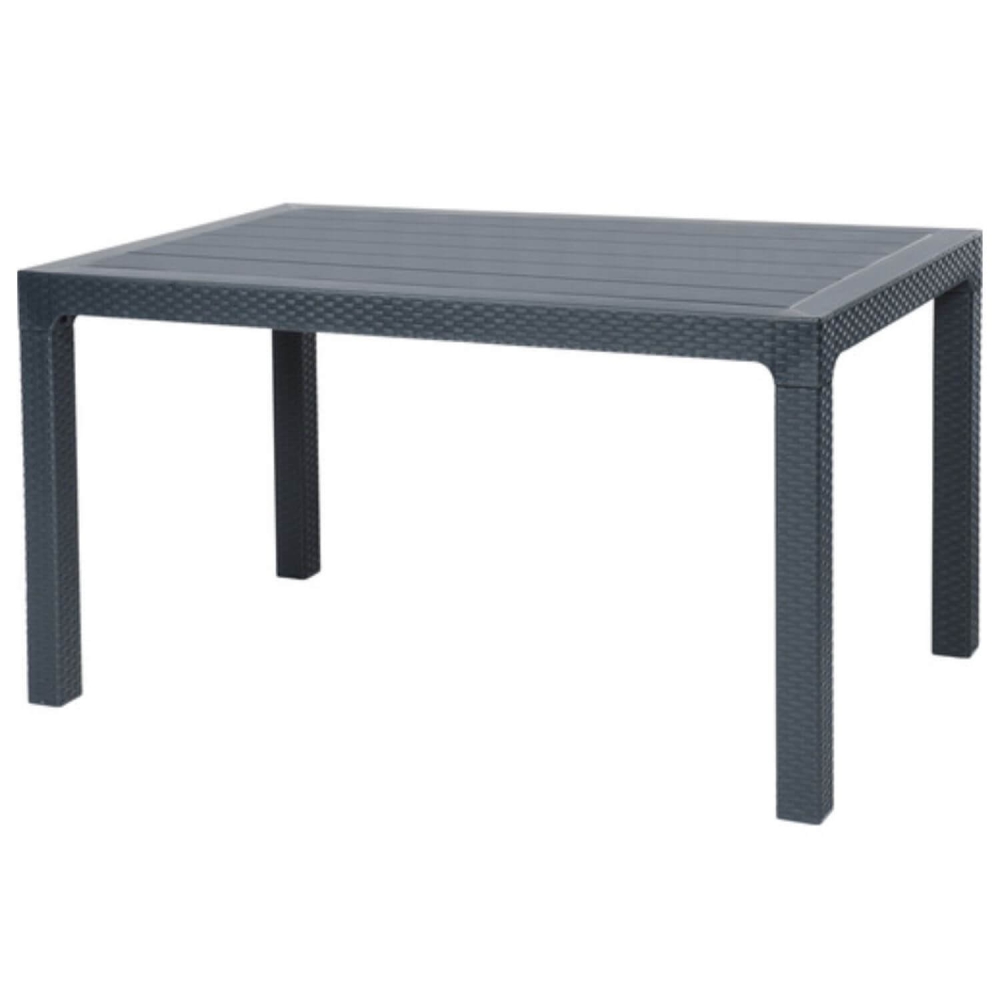MASĂ RATTAN 150X90, FĂRĂ STICLĂ, ANTRACIT