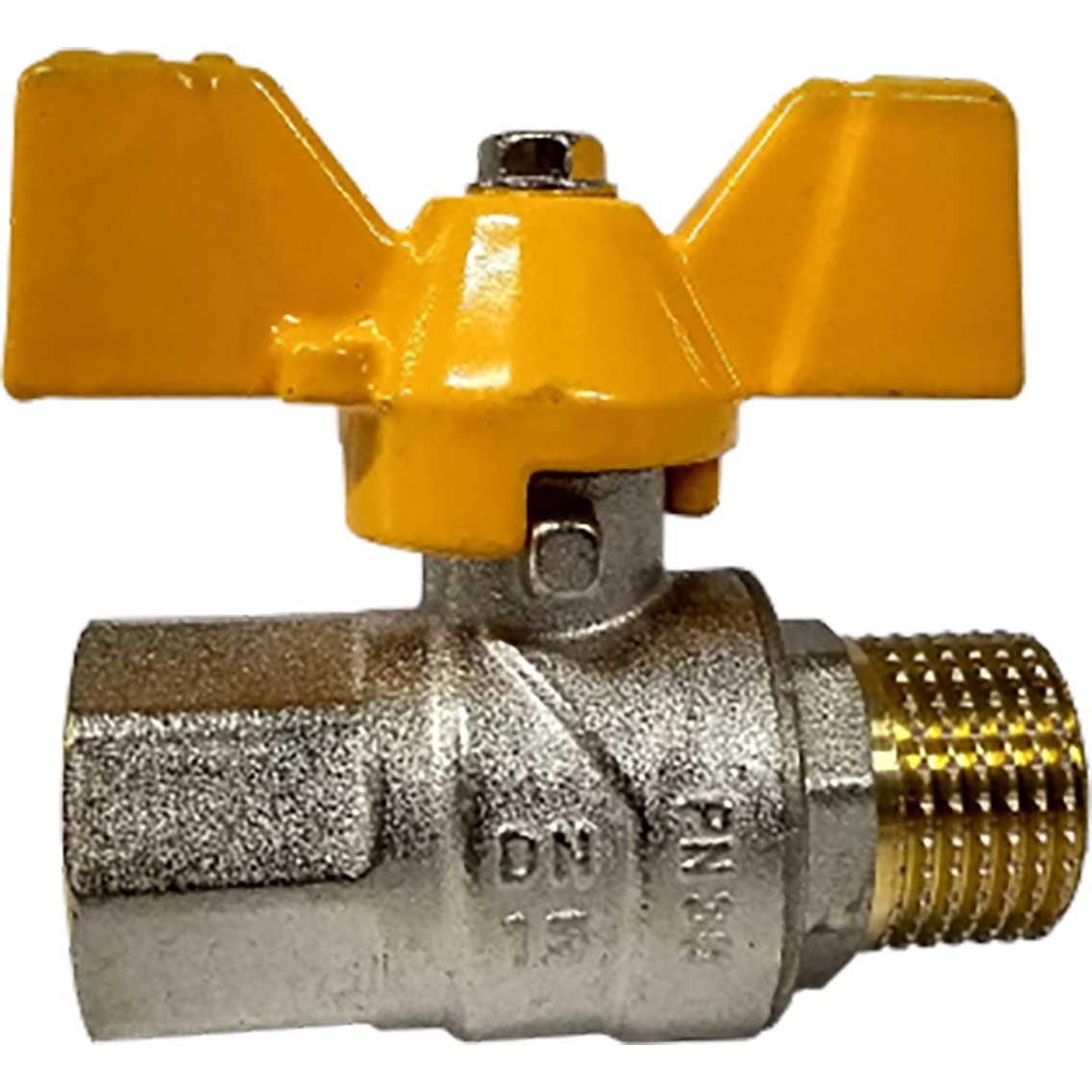 Robinet bilă pentru gaz HYDRO-S, MF, fluture - 1/2"