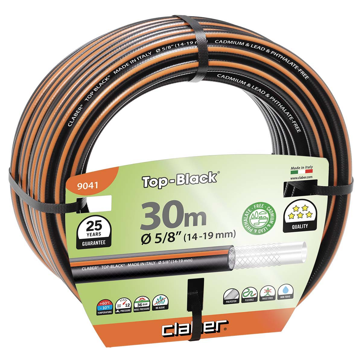 Furtun pentru gradină "TOP BLACK", Claber - 5/8"