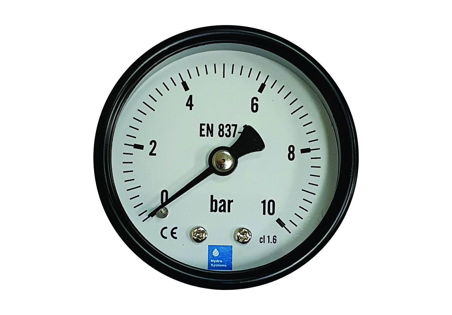 Manometru 0-10 bar, cu conectare în spate (AXIAL), 100 mm - 1/2"