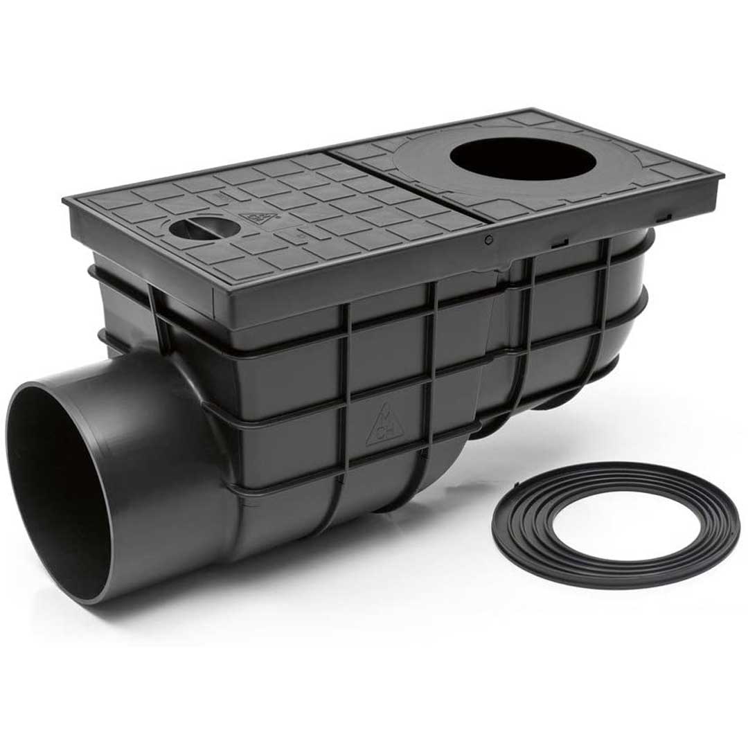 Colector pluvial cu ieșire orizontală - CEHIA NEGRU - 305x155x171