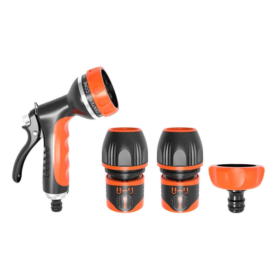 Set: pistol metalic cu 8 funcții + cuple Premium