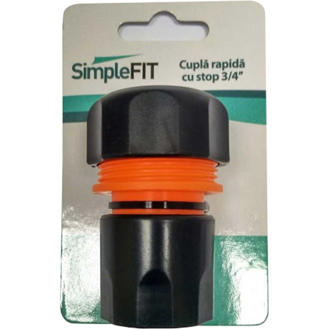 Cuplă rapidă din plastic cu stop, SimpleFit (pe carton) - 1/2"x5/8"