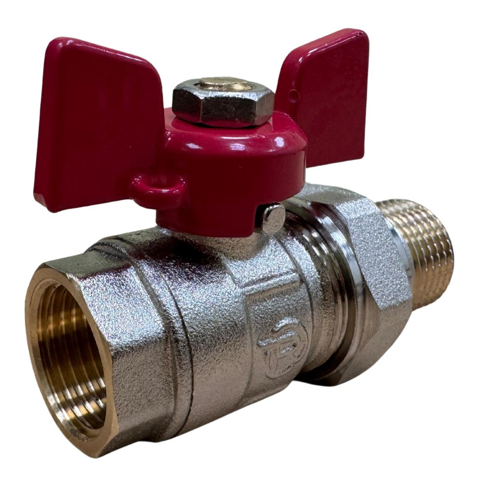 Robinet bilă cu olandez BASE, MF, fluture 1"