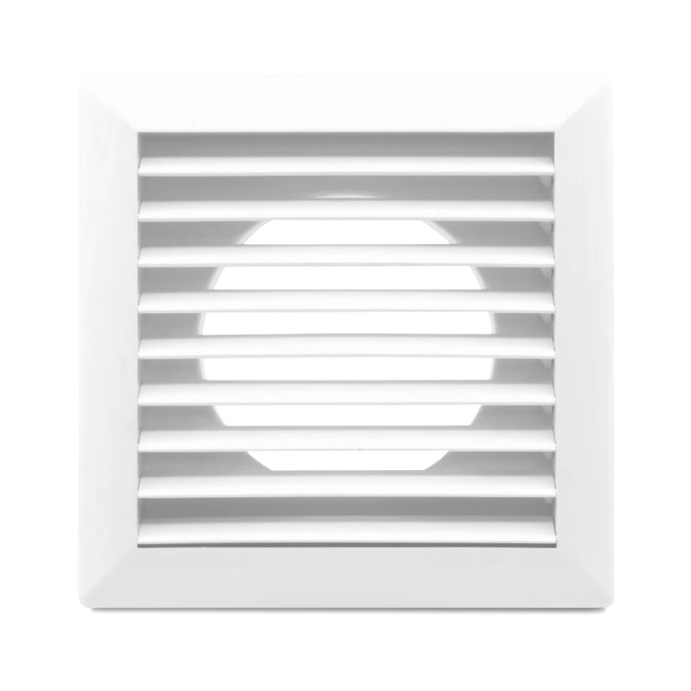 Grilă ventilație din ABS cu jaluzele și șnur Ø100, albă