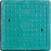 Capac canalizare plastic patrat, 700x700, 1t - VERDE - 700x700