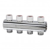 Colector de distribuţie drept, cu ventil 4 căi - 1"x3/4" Colector de distribuţie drept, cu ventil 4 căi - 1"x3/4"