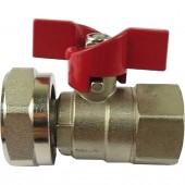 Robinet bilă cu semiolandez  HYDRO-S, FF, fluture - 3/4"x1"